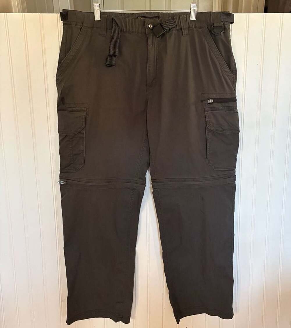 BC Clothing Men's Convertible Cargo Hiking Pants Gray Size XL x 30